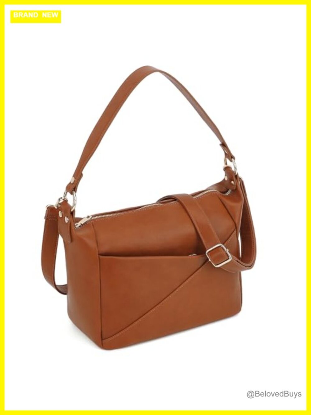 Vegan Leather Crossbody Bag with Adjustable Strap, Hobo Handbag for Women